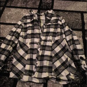 White black and yellow flannel